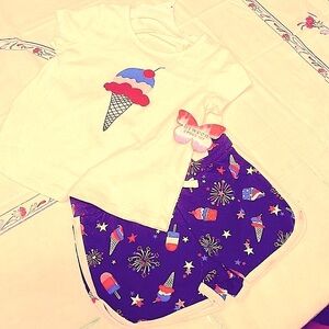 GIRLS SIZE 6 ,BETWEEN ,  RED WHITE,and  BLUE ICE CREAM SET